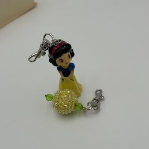 Snow White yellow, beaded charm Keychain or zipper pulls